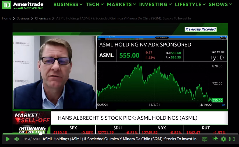 Hans Albrecht on TD Ameritrade Network